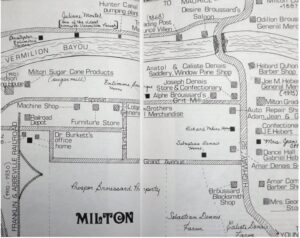 Map of Milton After Civil War 1867 - 1868 - Town of maurice louisiana